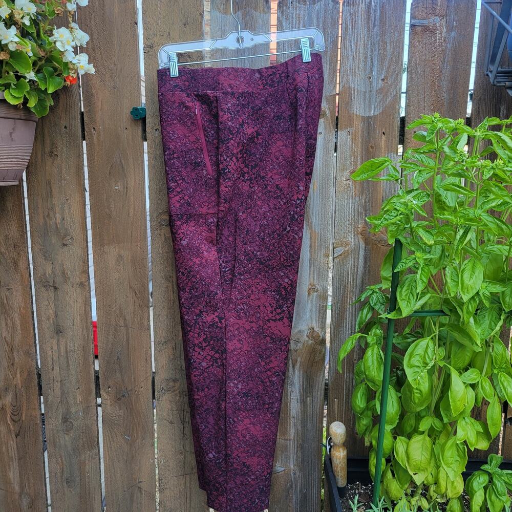 Lane Bryant Womens Ankle Pants Sz 22 Burgundy Pocket